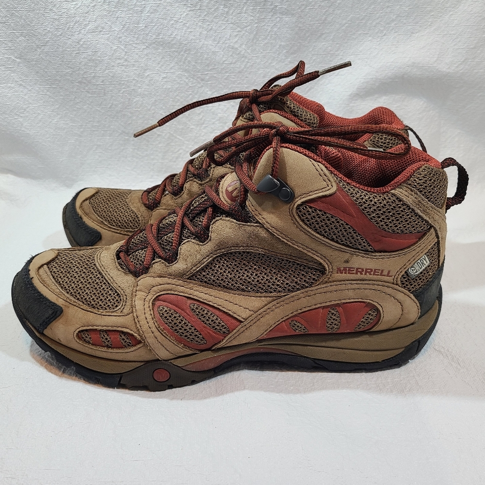 Womens Merrell Azura Mid Waterproof Hiking Boot Size: 10 Color: Dark Earth Red